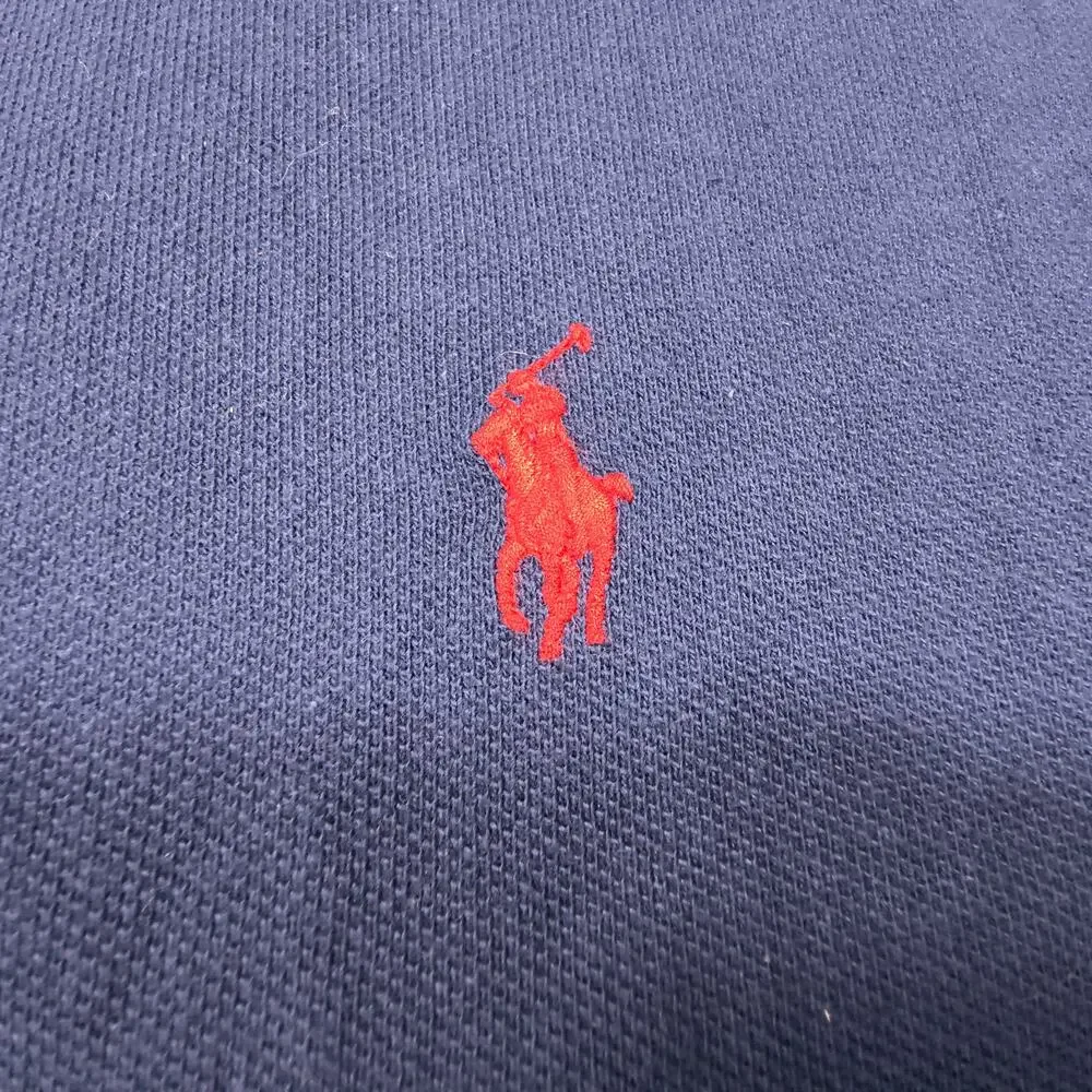 Polo by Ralph Lauren Collared Long Sleeve Polo Shirt Mens Size 2XLT Navy Red